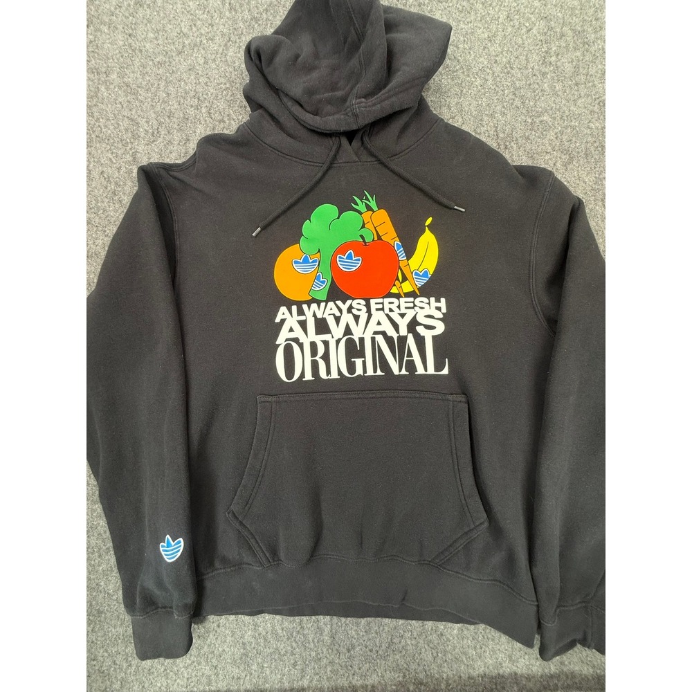 Adidas Originals Trefoil Hoodie Black Fleece Sweatshirt L ATACAGIL 28L001